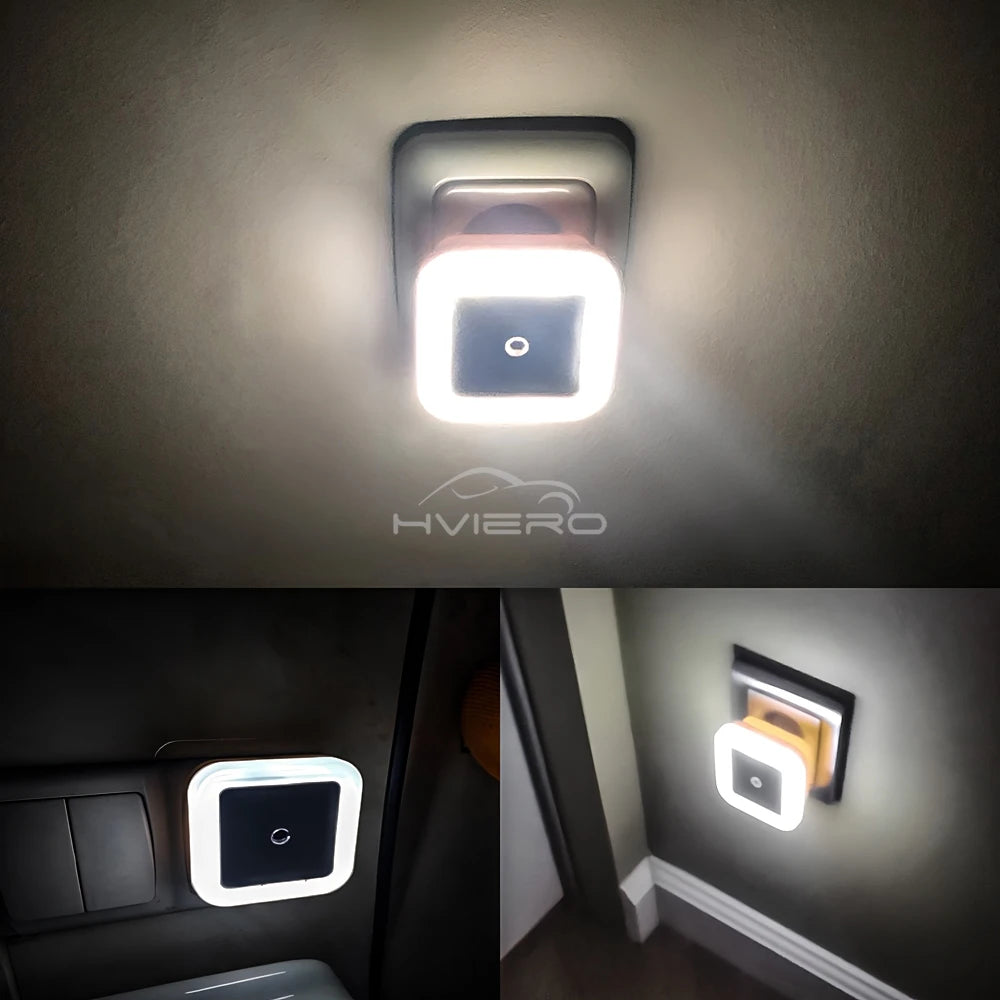 Wireless Sensor LED Night Light EU Plug Mini Square Nights Lights For Baby Children Living Room Bedroom Corridor Lighting Lamp