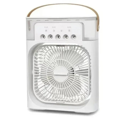 3 In 1 Summer Cooling Fan Portable Desktop Humidifier USB Mini Air Conditioners Night Light Water Mist For Home Or Office