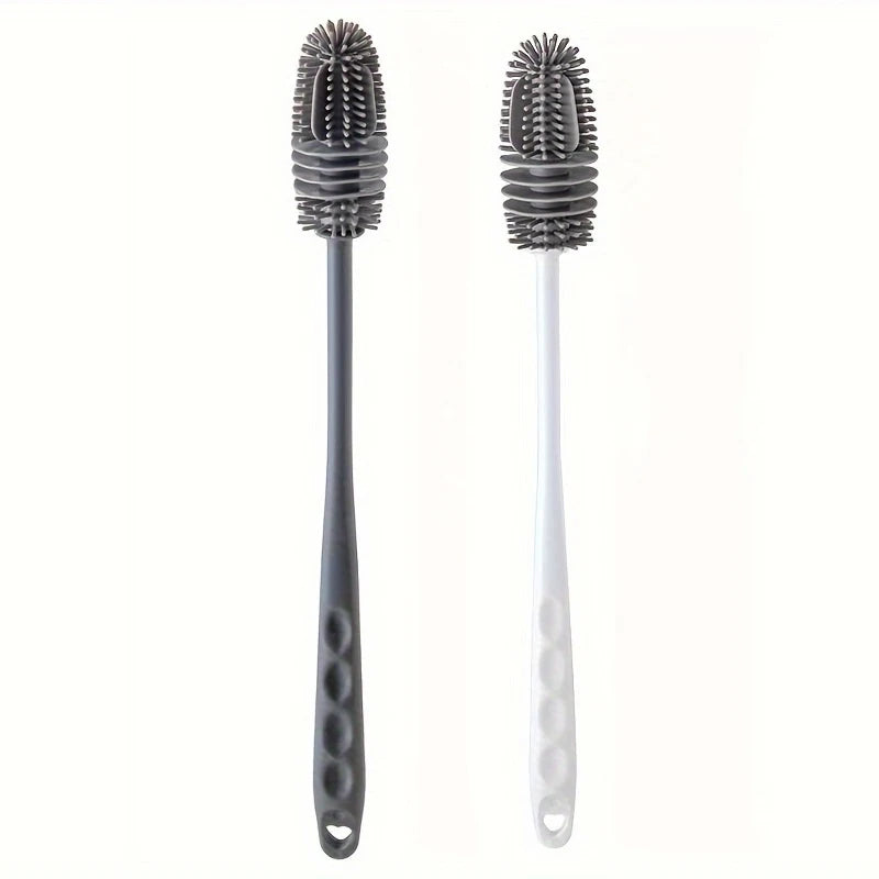 Silicone Cup Brush Milk Bottle Cleaning Brush Long Handle Water Bottles Cleaner Glass Cup Cleaning Brush Kitchen Cleaning Tools