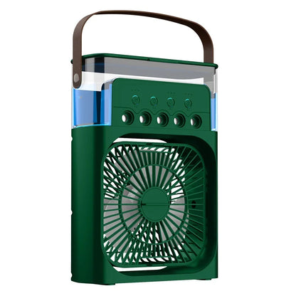 3 In 1 Summer Cooling Fan Portable Desktop Humidifier USB Mini Air Conditioners Night Light Water Mist For Home Or Office