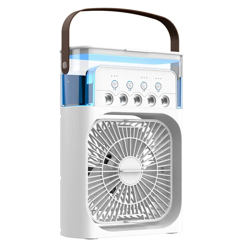 3 In 1 Summer Cooling Fan Portable Desktop Humidifier USB Mini Air Conditioners Night Light Water Mist For Home Or Office