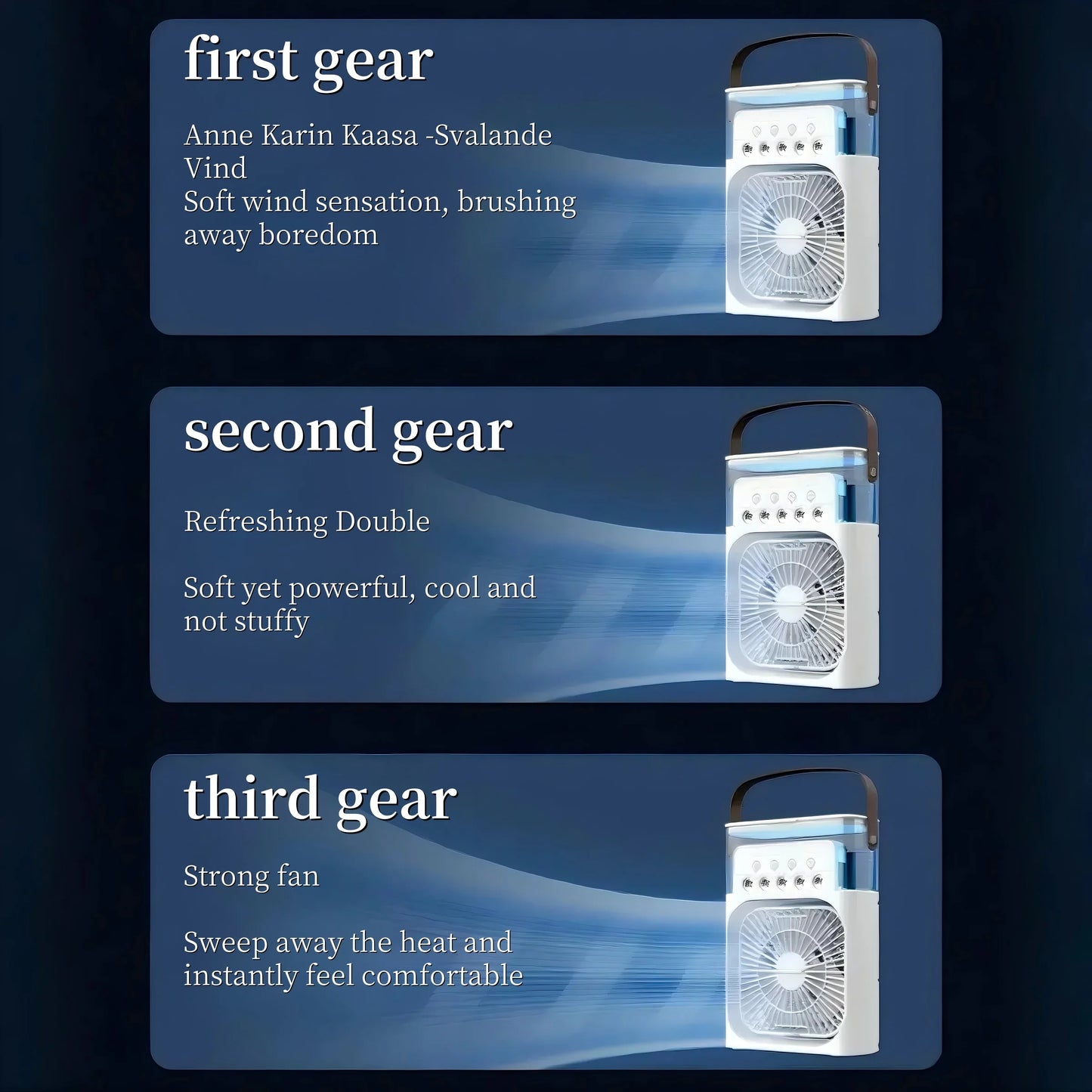 3 In 1 Summer Cooling Fan Portable Desktop Humidifier USB Mini Air Conditioners Night Light Water Mist For Home Or Office