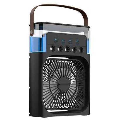 3 In 1 Summer Cooling Fan Portable Desktop Humidifier USB Mini Air Conditioners Night Light Water Mist For Home Or Office