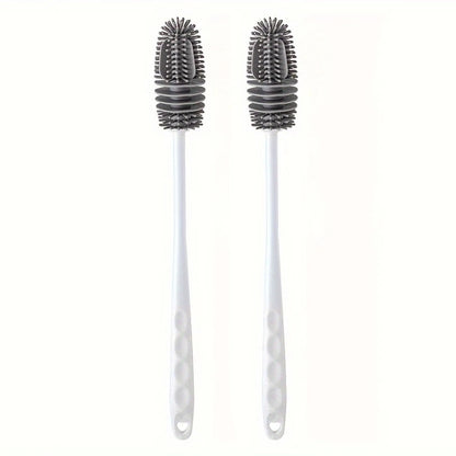 Silicone Cup Brush Milk Bottle Cleaning Brush Long Handle Water Bottles Cleaner Glass Cup Cleaning Brush Kitchen Cleaning Tools