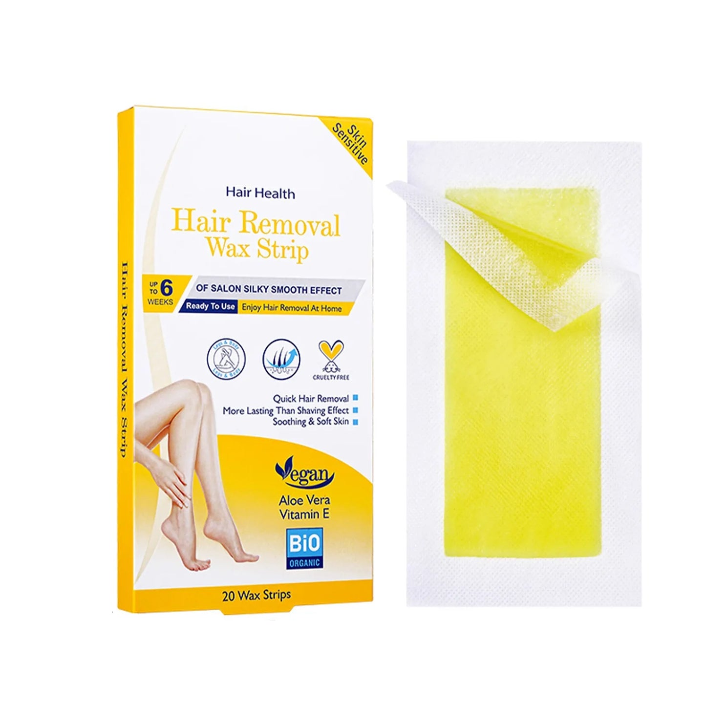 20Pcs/Set Hair Removal Wax Paper Professional Non-permanent Depilatory Body Facial Effective Waxing Cold Wax Strips Paper Women