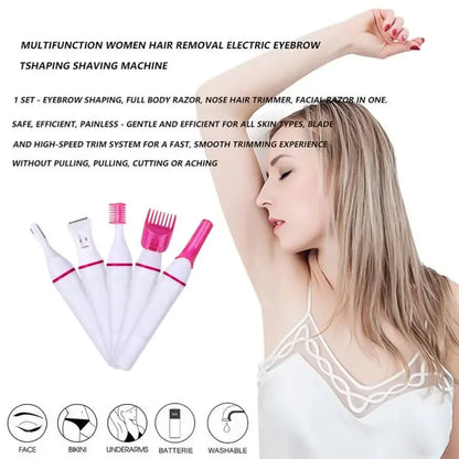 5 In 1 Set Women Epilator Eyebrow Trimmer Female Ladies Shaver Hair Removal Shaver Machine Face Depilador Bikini Depilatory Tool