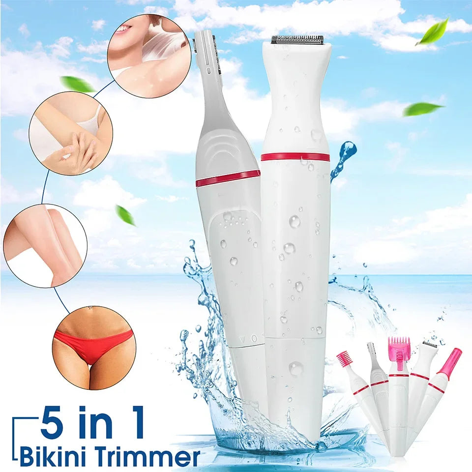 5 In 1 Set Women Epilator Eyebrow Trimmer Female Ladies Shaver Hair Removal Shaver Machine Face Depilador Bikini Depilatory Tool